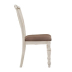 Ensemble de salle à manger rond Tournus bicolore en bois d'hévéa massif par iNSPIRE Q Classic