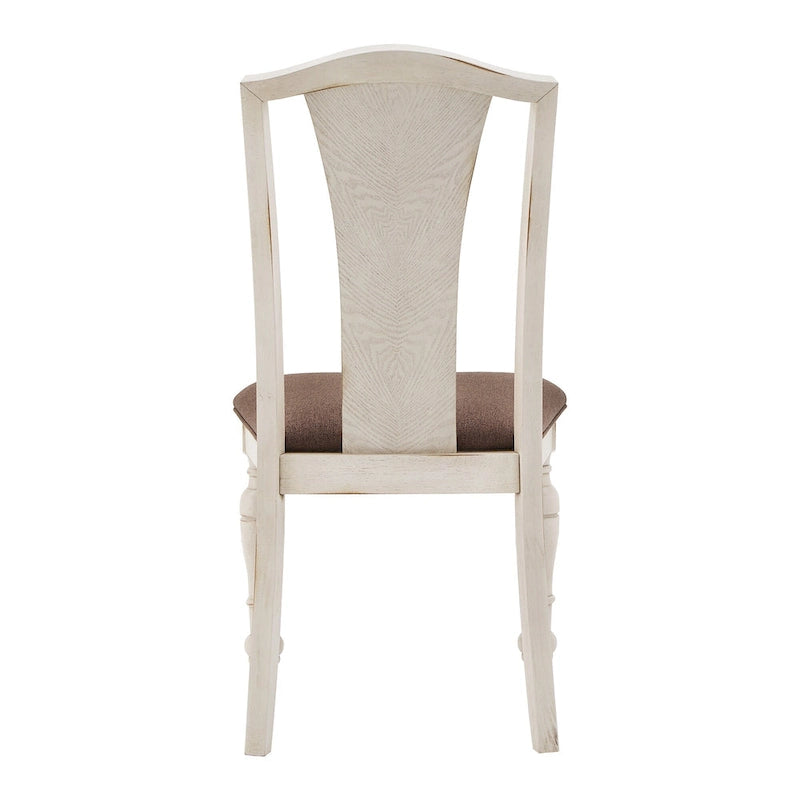 Ensemble de salle à manger rond Tournus bicolore en bois d'hévéa massif par iNSPIRE Q Classic