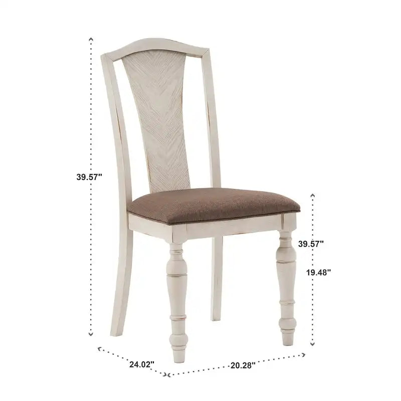 Ensemble de salle à manger rond Tournus bicolore en bois d'hévéa massif par iNSPIRE Q Classic