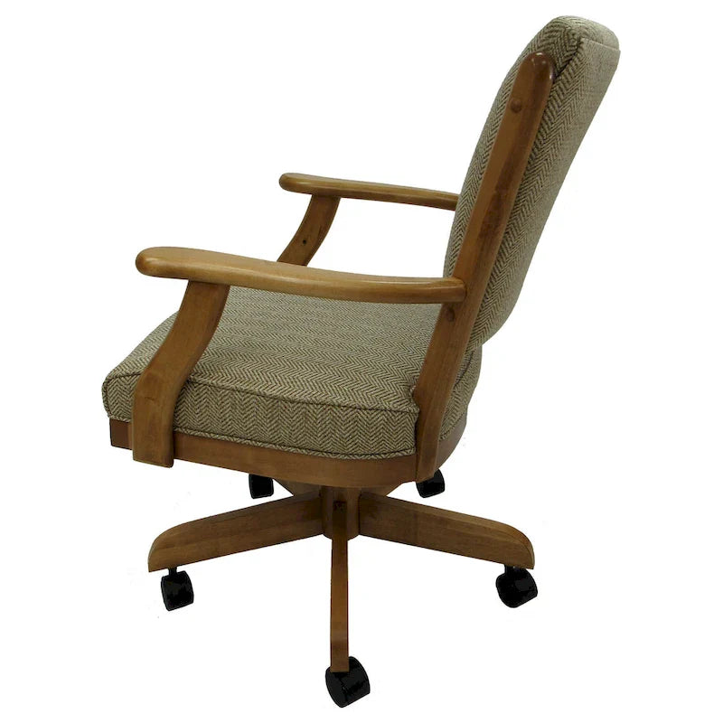 Chaise de salle à manger classique en bois massif avec roulettes - Hauteur 99 cm