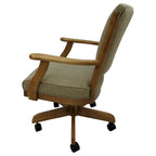 Chaise de salle à manger classique en bois massif avec roulettes - Hauteur 99 cm