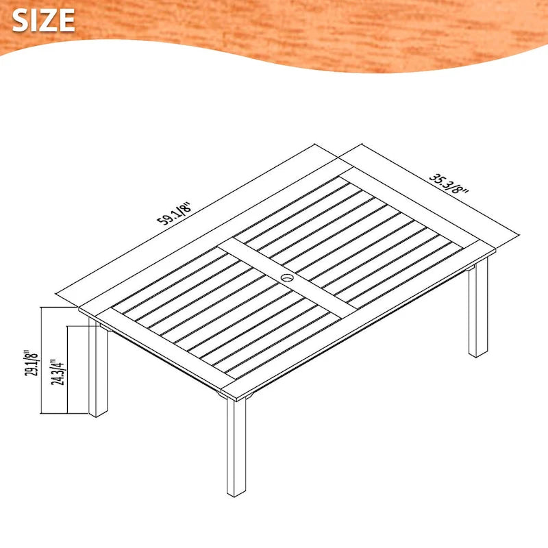 Ensemble de salle à manger 7 pièces Amazonia Outdoor Patio Dante - Chaises blanches