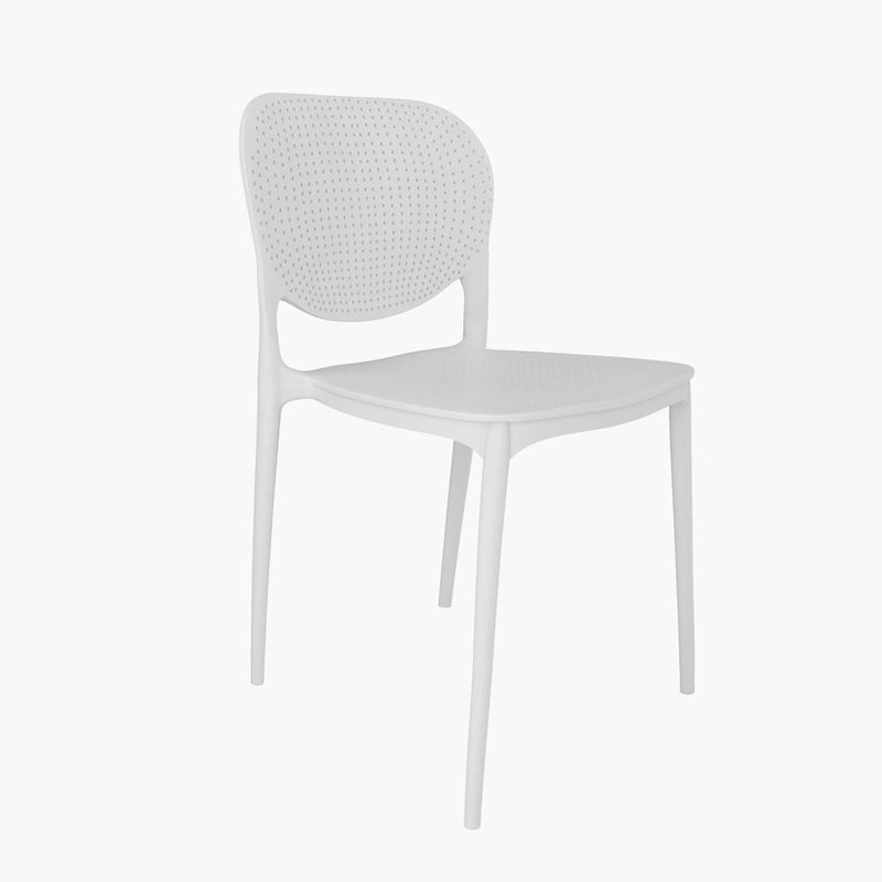 Ensemble de salle à manger 7 pièces Amazonia Outdoor Patio Dante - Chaises blanches