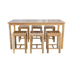Table de comptoir de bistrot rectangulaire en bois de teck Chic Teak Antigua, 63 x 35 pouces (table seulement)