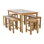 Table de comptoir de bistrot rectangulaire en bois de teck Chic Teak Antigua, 63 x 35 pouces (table seulement)