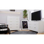 Ensemble commode haute et commode double Granville Modern en bois massif 2 pièces Manhattan Comfort