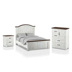 Ensemble de chambre à coucher 3 pièces Ynez Farmhouse White Pine avec panneau et port USB par Furniture of America