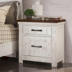 Ensemble de chambre à coucher 3 pièces Ynez Farmhouse White Pine avec panneau et port USB par Furniture of America