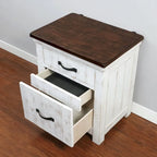 Ensemble de chambre à coucher 3 pièces Ynez Farmhouse White Pine avec panneau et port USB par Furniture of America