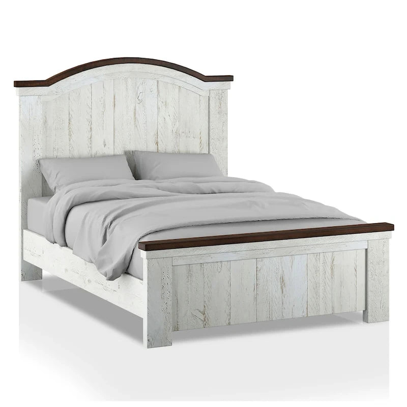 Ensemble de chambre à coucher 3 pièces Ynez Farmhouse White Pine avec panneau et port USB par Furniture of America