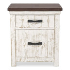 Ensemble de chambre à coucher 3 pièces Ynez Farmhouse White Pine avec panneau et port USB par Furniture of America