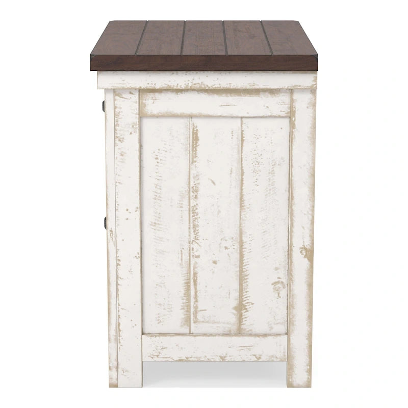 Ensemble de chambre à coucher 3 pièces Ynez Farmhouse White Pine avec panneau et port USB par Furniture of America