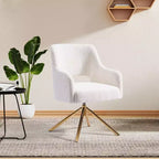 Fauteuil pivotant Genevieve de style moderne du milieu du siècle, avec revêtement en bouclé, par WestinTrends