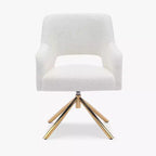 Fauteuil pivotant Genevieve de style moderne du milieu du siècle, avec revêtement en bouclé, par WestinTrends