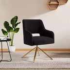 Fauteuil pivotant Genevieve de style moderne du milieu du siècle, avec revêtement en bouclé, par WestinTrends