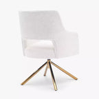 Fauteuil pivotant Genevieve de style moderne du milieu du siècle, avec revêtement en bouclé, par WestinTrends