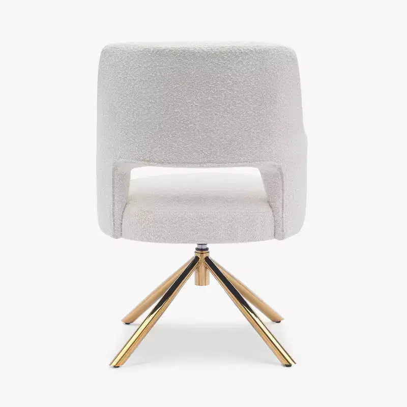 Fauteuil pivotant Genevieve de style moderne du milieu du siècle, avec revêtement en bouclé, par WestinTrends