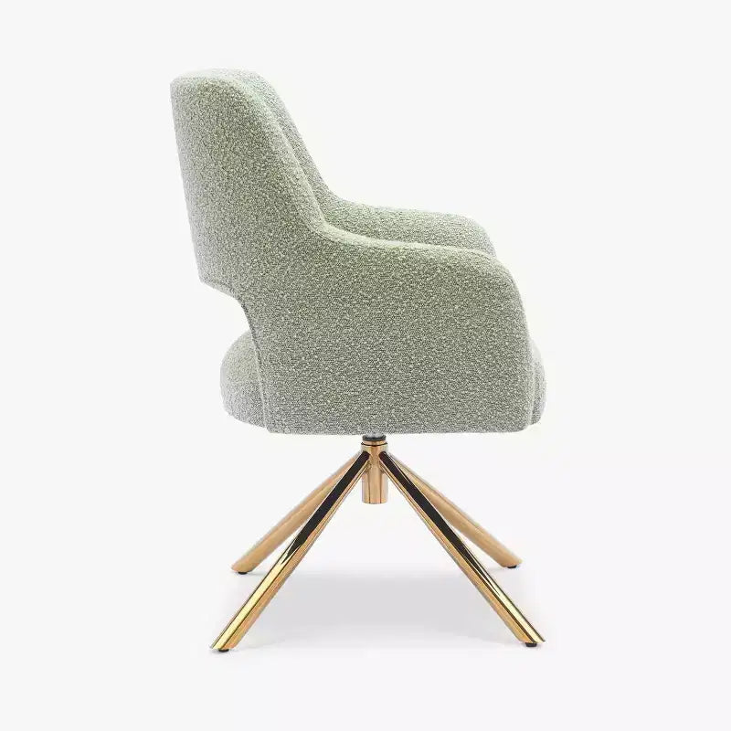 Fauteuil pivotant Genevieve de style moderne du milieu du siècle, avec revêtement en bouclé, par WestinTrends