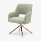 Fauteuil pivotant Genevieve de style moderne du milieu du siècle, avec revêtement en bouclé, par WestinTrends