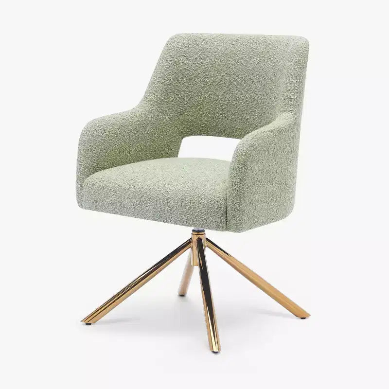 Fauteuil pivotant Genevieve de style moderne du milieu du siècle, avec revêtement en bouclé, par WestinTrends