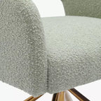 Fauteuil pivotant Genevieve de style moderne du milieu du siècle, avec revêtement en bouclé, par WestinTrends