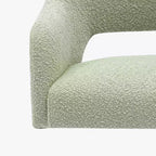 Fauteuil pivotant Genevieve de style moderne du milieu du siècle, avec revêtement en bouclé, par WestinTrends