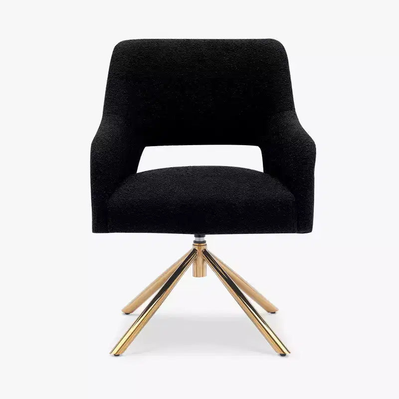 Fauteuil pivotant Genevieve de style moderne du milieu du siècle, avec revêtement en bouclé, par WestinTrends