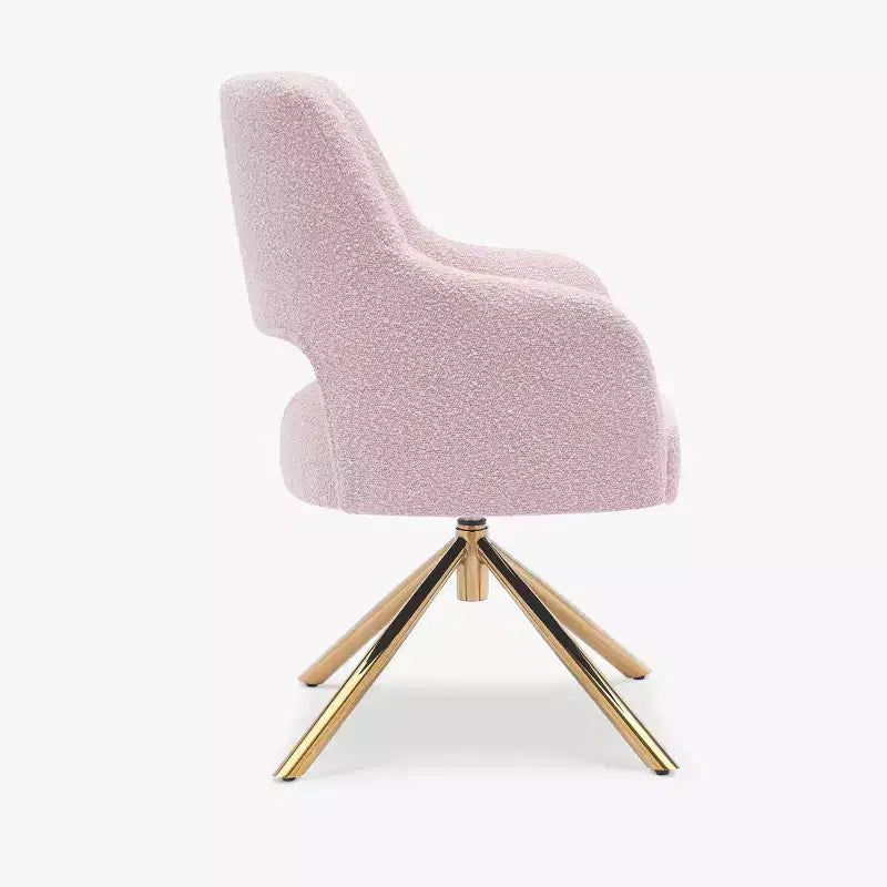 Fauteuil pivotant Genevieve de style moderne du milieu du siècle, avec revêtement en bouclé, par WestinTrends