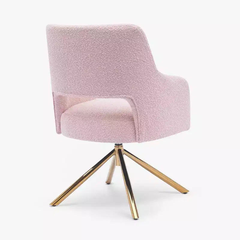 Fauteuil pivotant Genevieve de style moderne du milieu du siècle, avec revêtement en bouclé, par WestinTrends