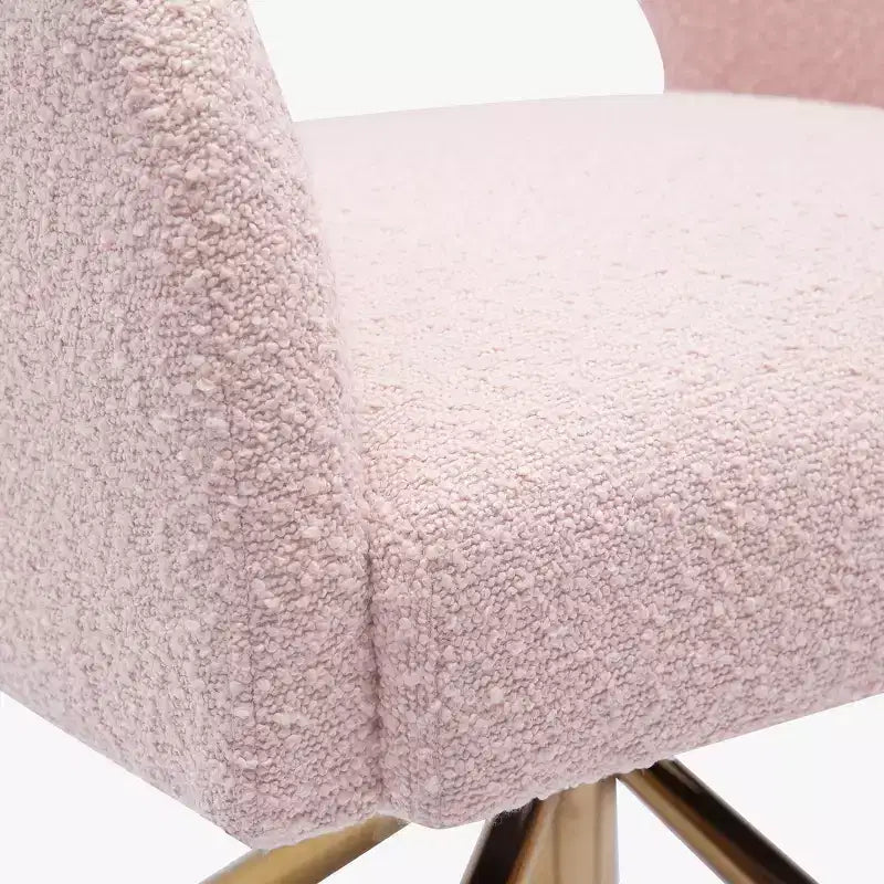 Fauteuil pivotant Genevieve de style moderne du milieu du siècle, avec revêtement en bouclé, par WestinTrends