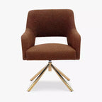 Fauteuil pivotant Genevieve de style moderne du milieu du siècle, avec revêtement en bouclé, par WestinTrends