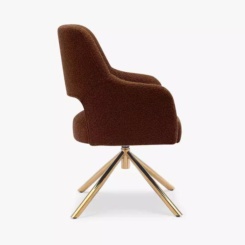Fauteuil pivotant Genevieve de style moderne du milieu du siècle, avec revêtement en bouclé, par WestinTrends