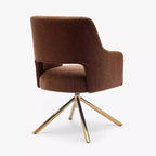 Fauteuil pivotant Genevieve de style moderne du milieu du siècle, avec revêtement en bouclé, par WestinTrends