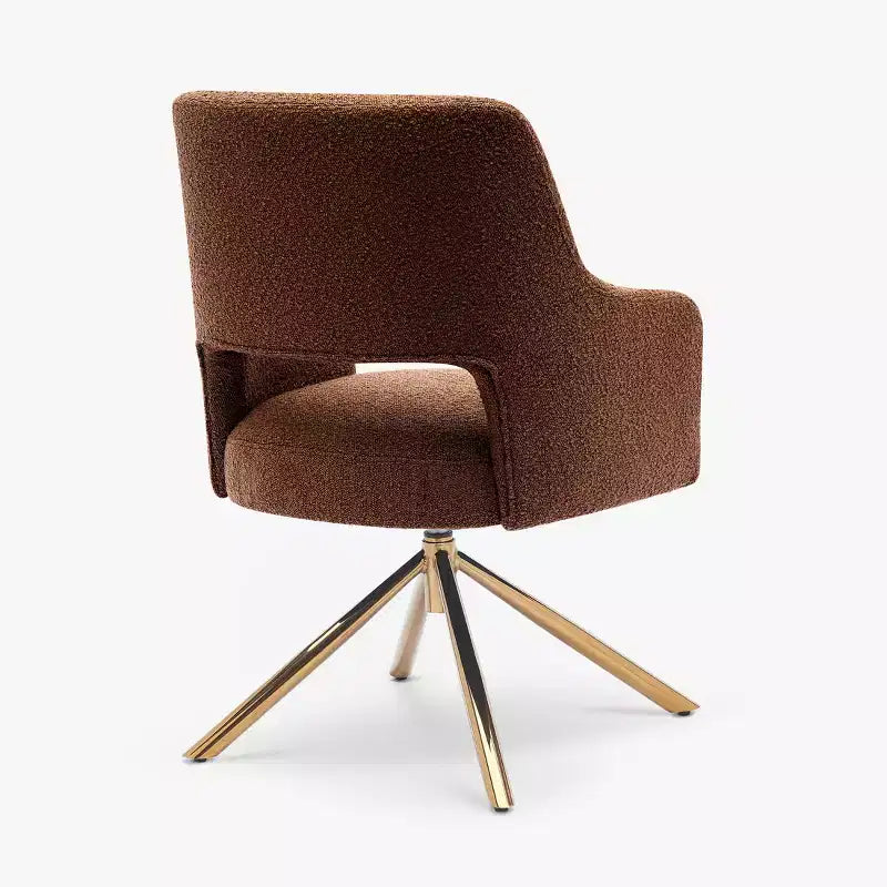 Fauteuil pivotant Genevieve de style moderne du milieu du siècle, avec revêtement en bouclé, par WestinTrends