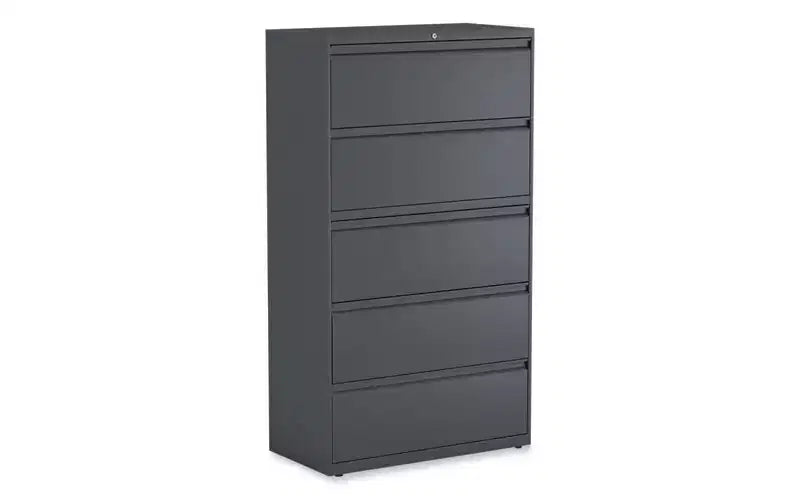 Alera Lateral File, 5 Legal/Letter/A4/A5-Size File Drawers, Charcoal, 36 x 18.63 x 67.63