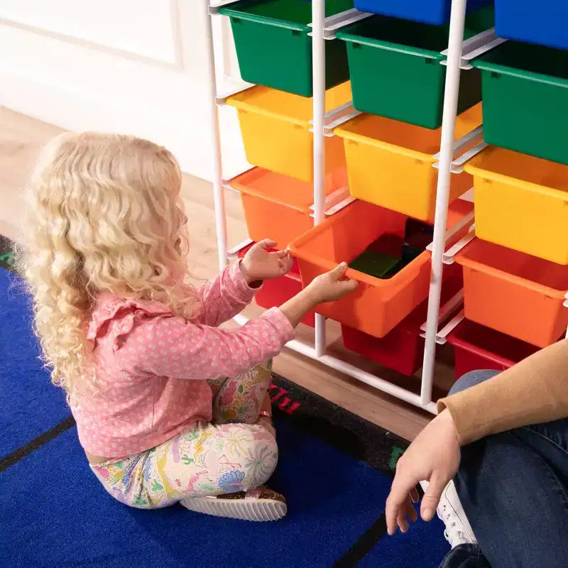 Étagère de rangement à 5 niveaux ECR4Kids avec 15 bacs de rangement, 5x3, organisation polyvalente