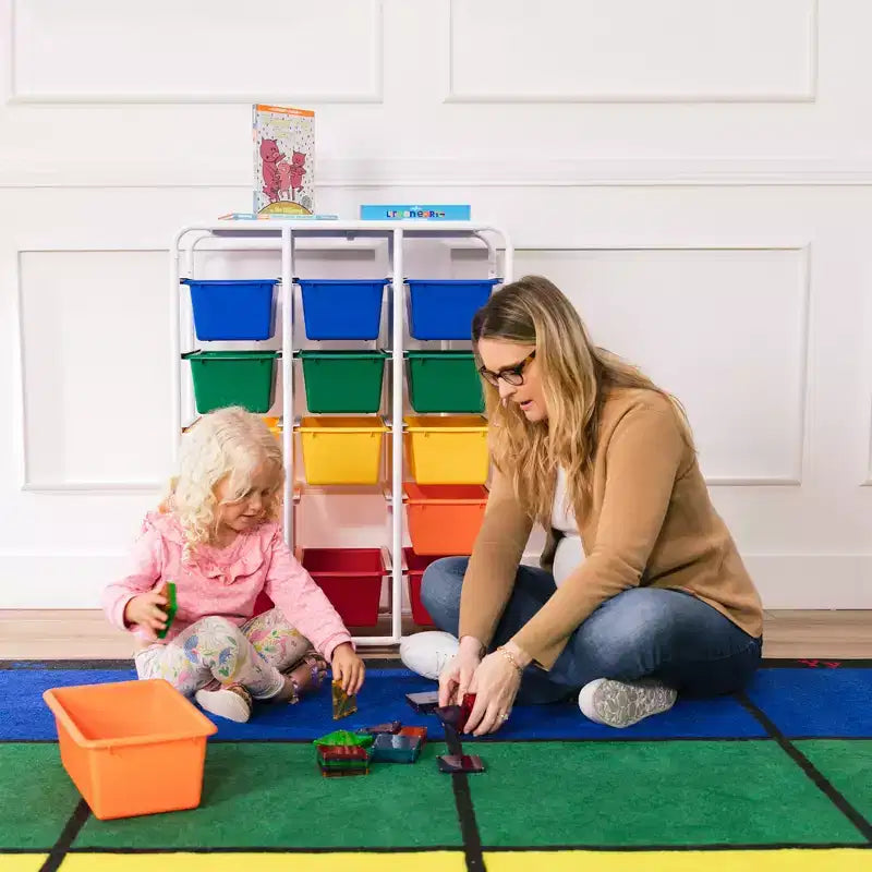 Étagère de rangement à 5 niveaux ECR4Kids avec 15 bacs de rangement, 5x3, organisation polyvalente