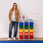 Étagère de rangement à 5 niveaux ECR4Kids avec 15 bacs de rangement, 5x3, organisation polyvalente
