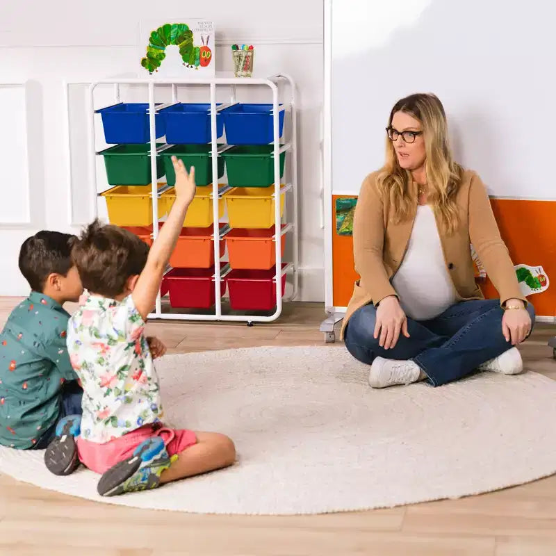 Étagère de rangement à 5 niveaux ECR4Kids avec 15 bacs de rangement, 5x3, organisation polyvalente