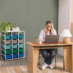 Étagère de rangement à 5 niveaux ECR4Kids avec 15 bacs de rangement, 5x3, organisation polyvalente