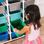 Étagère de rangement à 5 niveaux ECR4Kids avec 15 bacs de rangement, 5x3, organisation polyvalente