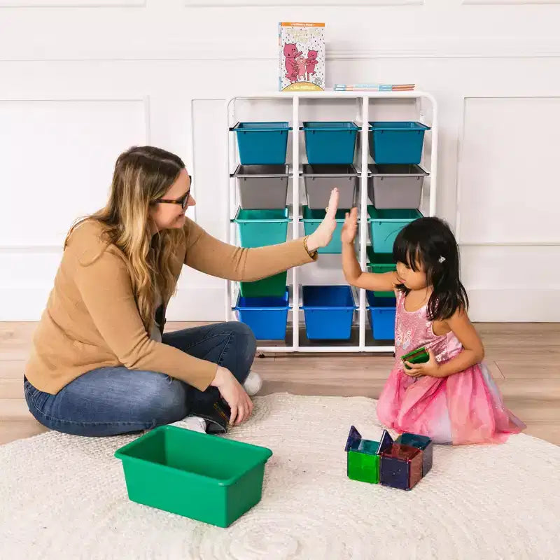 Étagère de rangement à 5 niveaux ECR4Kids avec 15 bacs de rangement, 5x3, organisation polyvalente