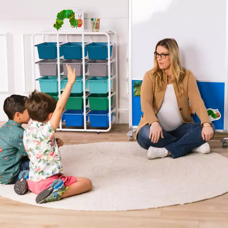 Étagère de rangement à 5 niveaux ECR4Kids avec 15 bacs de rangement, 5x3, organisation polyvalente