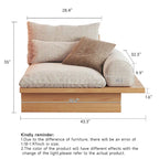 Canapé JASIWAY en coton lin beige avec cadre en bois