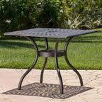 Ensemble de salle à manger carré 5 pièces en fonte d'aluminium Austin Outdoor par Christopher Knight Home