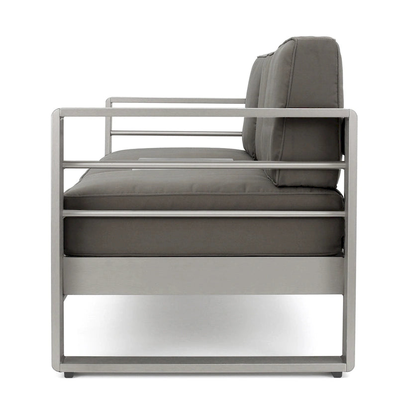 Ensemble de canapé 3 pièces en aluminium d'extérieur Cape Coral par Christopher Knight Home