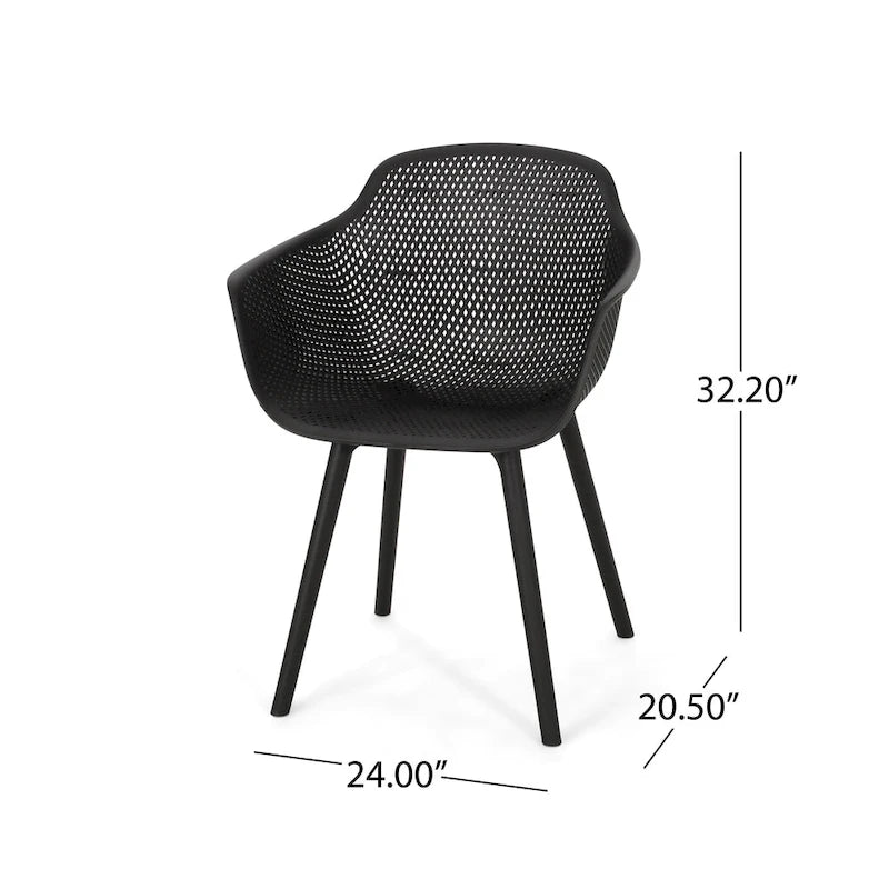 Ensemble de salle à manger d'extérieur 7 pièces Lotus en bois et résine par Christopher Knight Home