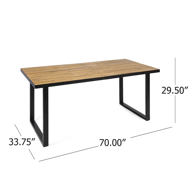 Ensemble de salle à manger d'extérieur 7 pièces Lotus en bois et résine par Christopher Knight Home