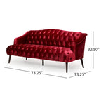 Canapé Adelia en velours capitonné style moderne glamour de Christopher Knight Home