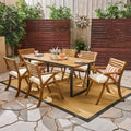 Ensemble de salle à manger rectangulaire 6 places en bois d'acacia Lovell Outdoor par Christopher Knight Home
